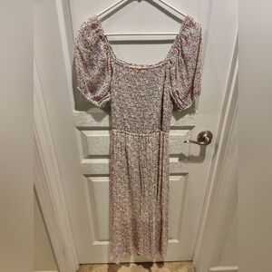 Indigo Rose White Colorful Floral Maxi Dress